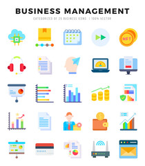 Fototapeta premium Business Management Icon Pack 25 Vector Symbols for Web Design.