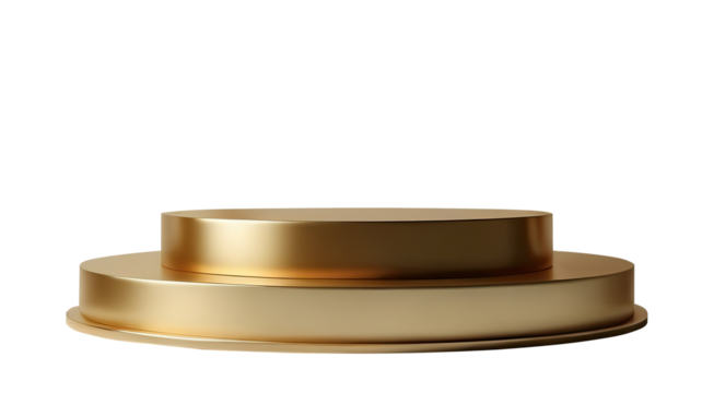 photo of gold podium on transparent background (PNG) template isolate