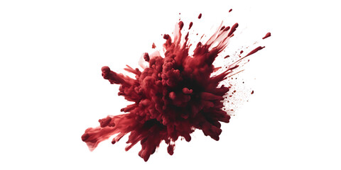 Abstract dark red in splash, paint, brush strokes, white background grunge stains. transparent splash paint effect. Paintball Splash. Paintball Splash