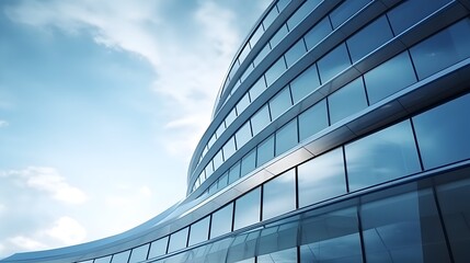 Architectural Masterpiece:Futuristic Skyscraper with Curved Glass Facade