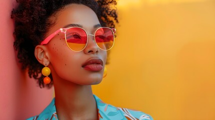 Style Icon: Fashionable Social Media Influencer Against a Vibrant Background, Capturing Trendsetting Fashion and Dynamic Energy
