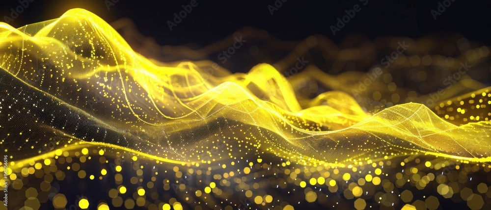 Poster digital technology network connection abstract plexus geometry background