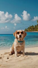 dog on the beach