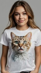 Cute Cat T-Shirt Design 