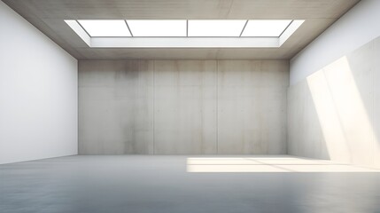 Fototapeta premium Minimalist White Concrete Architectural Building with Sleek and Angular Design and Empty Garage Space