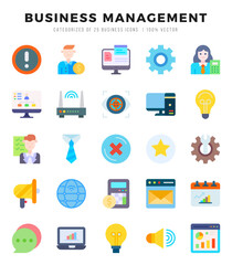 Business Management. Flat icons Pack. vector illustration.