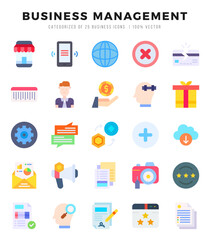 Set of Flat Business Management Icons. Flat art icon. Vector illustration