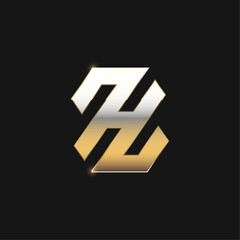 Letter 7HL gold logo design and exclusive symbol design