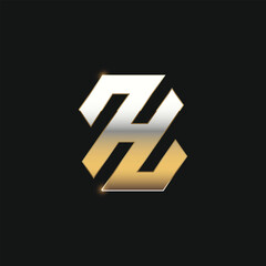 Obraz premium Letter 7HL gold logo design and exclusive symbol design