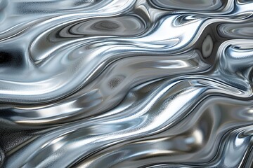Silver abstract background with wavy pattern created with generative ai