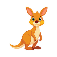 Cartoon cute kangaroo on vector