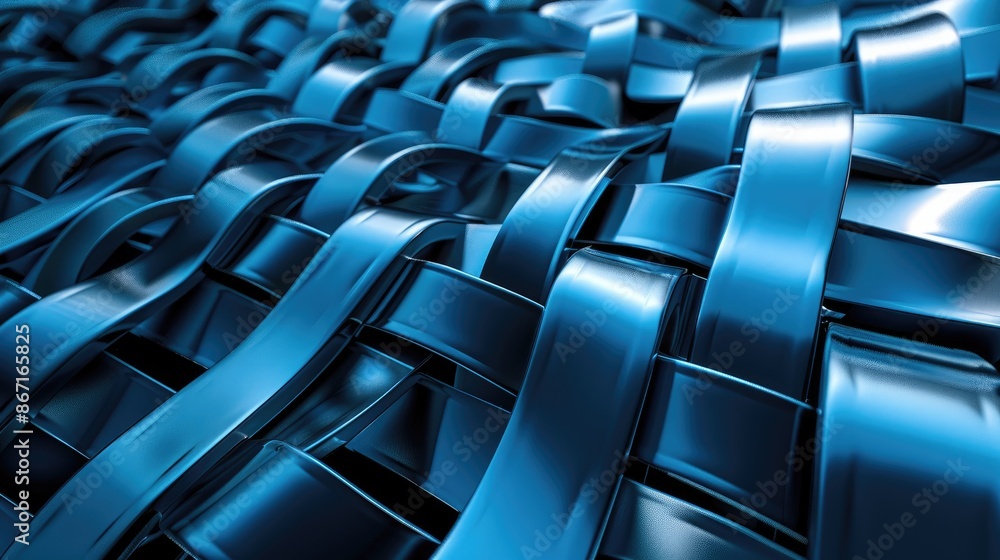 Aufkleber dynamic 3d rendering of a shiny blue metal pattern, creating a visually striking texture for digital