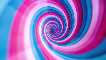 Obraz premium The image depicts a colorful spiral with a dark center, featuring shades of pink and blue