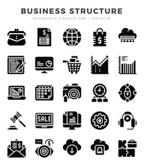 Business Structure Glyph icons. Vector Glyph illustration.