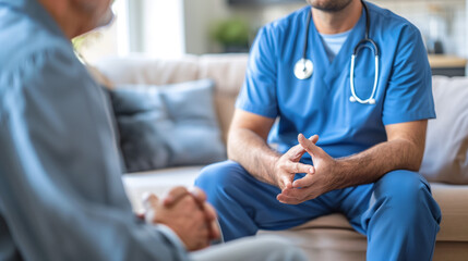 Obraz premium doctor from clinic talking to patients