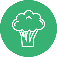 Broccoli Line White Circles Multicolor