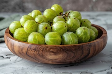 Gooseberry bowl fruits. Macro raw food
