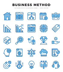 Business Method Icon Pack 25 Vector Symbols for Web Design.