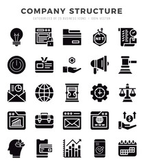 Company Structure Icon Pack 25 Vector Symbols for Web Design.