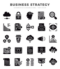 Business Strategy web icons in Glyph style.