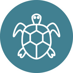 Obraz premium Turtle Line White Circles Multicolors