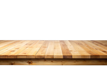 Empty natural wooden table top isolated with transparent background