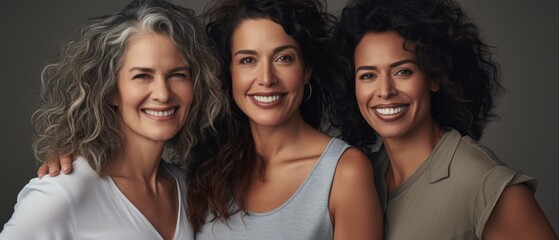 Obraz premium Three beautiful women standing together
