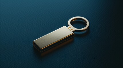 Luxurious and modern encrypted USB flash drive, sleek design, representing secure data storage, on a rich, dark background