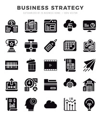 Set of Business Strategy Icons. Simple line art style icons pack.