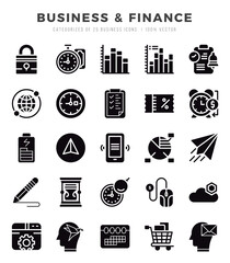 Business & Finance icons set. Vector illustration.