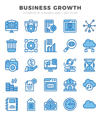 Business Growth Icon Pack 25 Vector Symbols for Web Design.