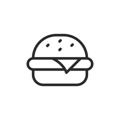 Hamburger, linear style icon. fast food and burgers. Editable stroke width