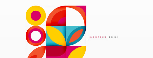 Circles and petals. Geometric beautiful abstract minimal template for Wallpaper, Banner, Background, Card, Book Illustration, landing page