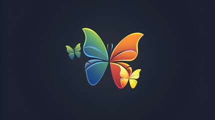 Colorful Stylized Butterfly Graphic Design Background
