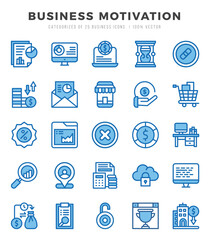 Set of Two Color Business Motivation Icons. Two Color art icon. Vector illustration