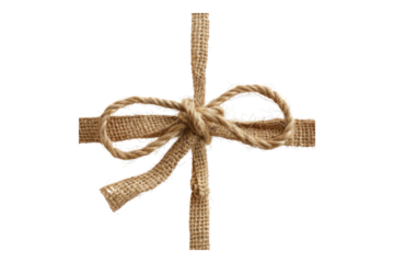 The string tied in a bow isolated on white background