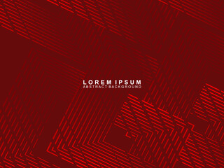 Abstract red glowing geometric lines on red background. Modern shiny gradient red futuristic pattern. Futuristic technology concept, suitable for covers, posters, banners, brochures, websites, etc.