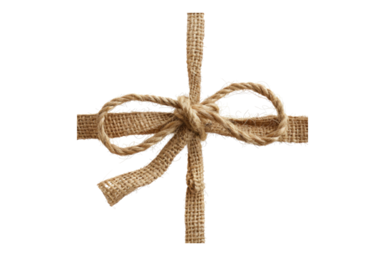 The string tied in a bow isolated on white background