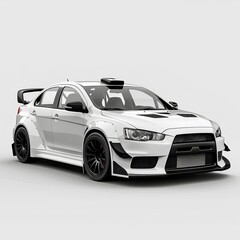 Obraz premium Mockup racing car isolate on white background