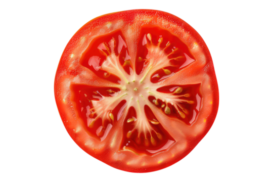 Tomato slice isolated on transparent background