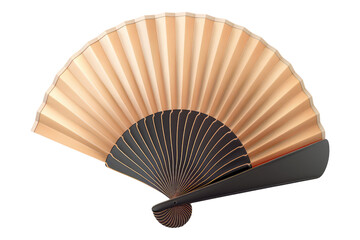 Traditional hand fan isolated on transparent background