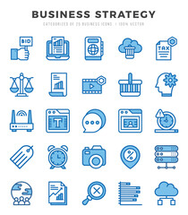 Set of Two Color Business Strategy Icons. Two Color art icon. Vector illustration