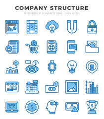 Set of Two Color Company Structure Icons. Two Color art icon. Vector illustration