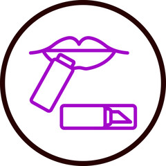 Lip Care Line Purple Circle Black