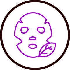 Facial Masks Line Purple Circle Black