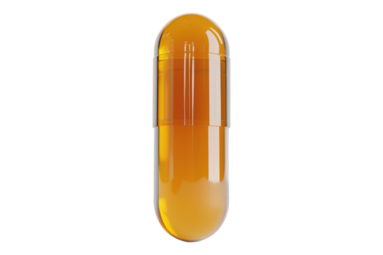 Vitamin oil pills isolated on transparent background