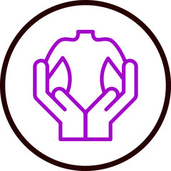 Body Care Routine Line Purple Circle Black