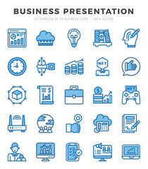 Business Presentation icons set for website and mobile site and apps.