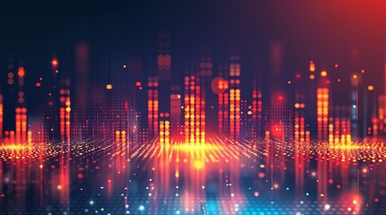 Obraz premium Digital graphic of music equalizer, vector illustration, vibrant background for brochure, website, flyer, print, poster, modern and stylish