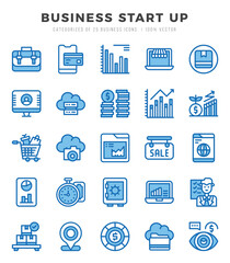 Fototapeta premium Business Start Up Icon Pack 25 Vector Symbols for Web Design.